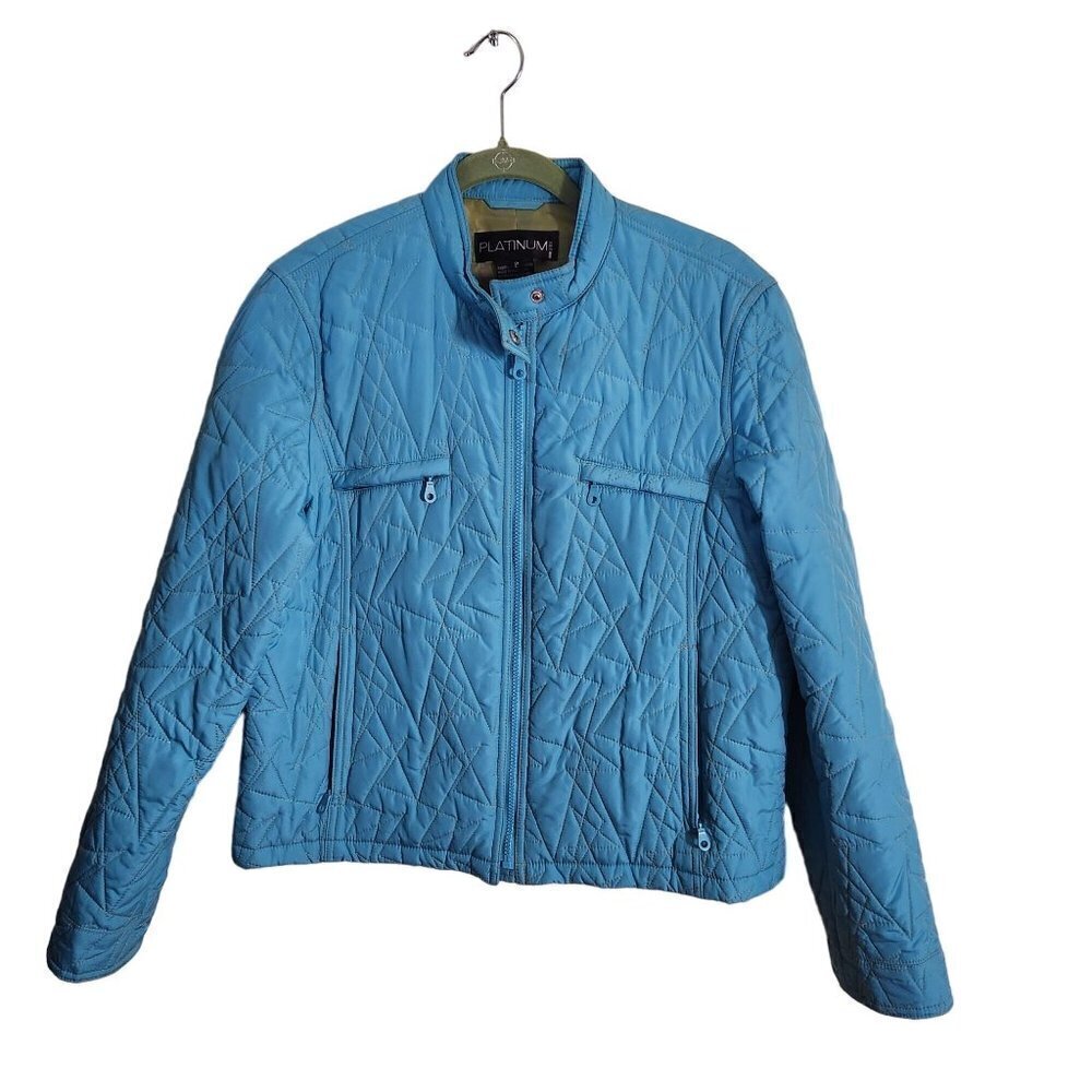 Utex Platinum Vintage Torquoise Full Zip Quilted Jacket Size L